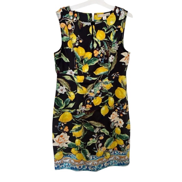 Boston Proper Black Lemon Floral Mini Dress - Picture 1 of 10